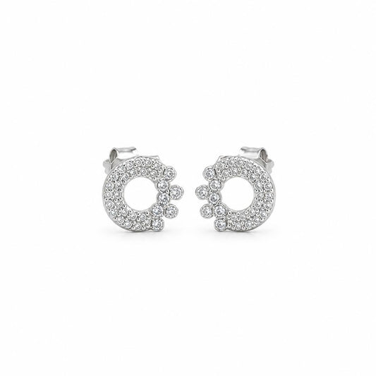 Silver Celeste Crescent Cluster Earrings product image 1