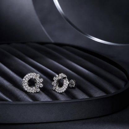 Silver Celeste Crescent Cluster Earrings product image 2
