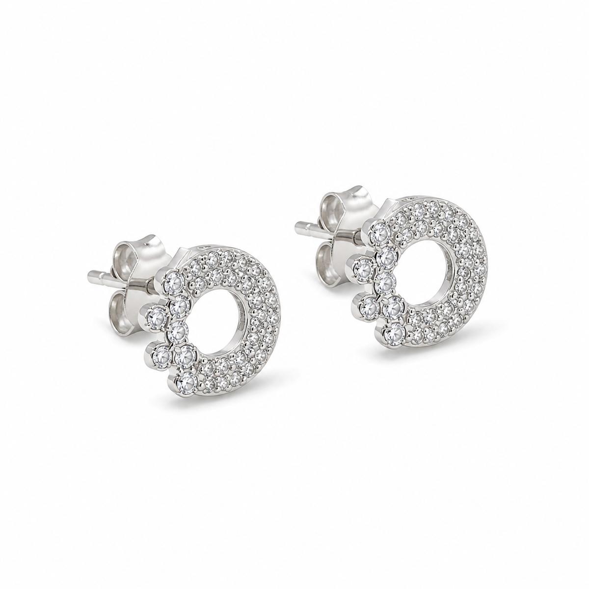Silver Celeste Crescent Cluster Earrings product image 6