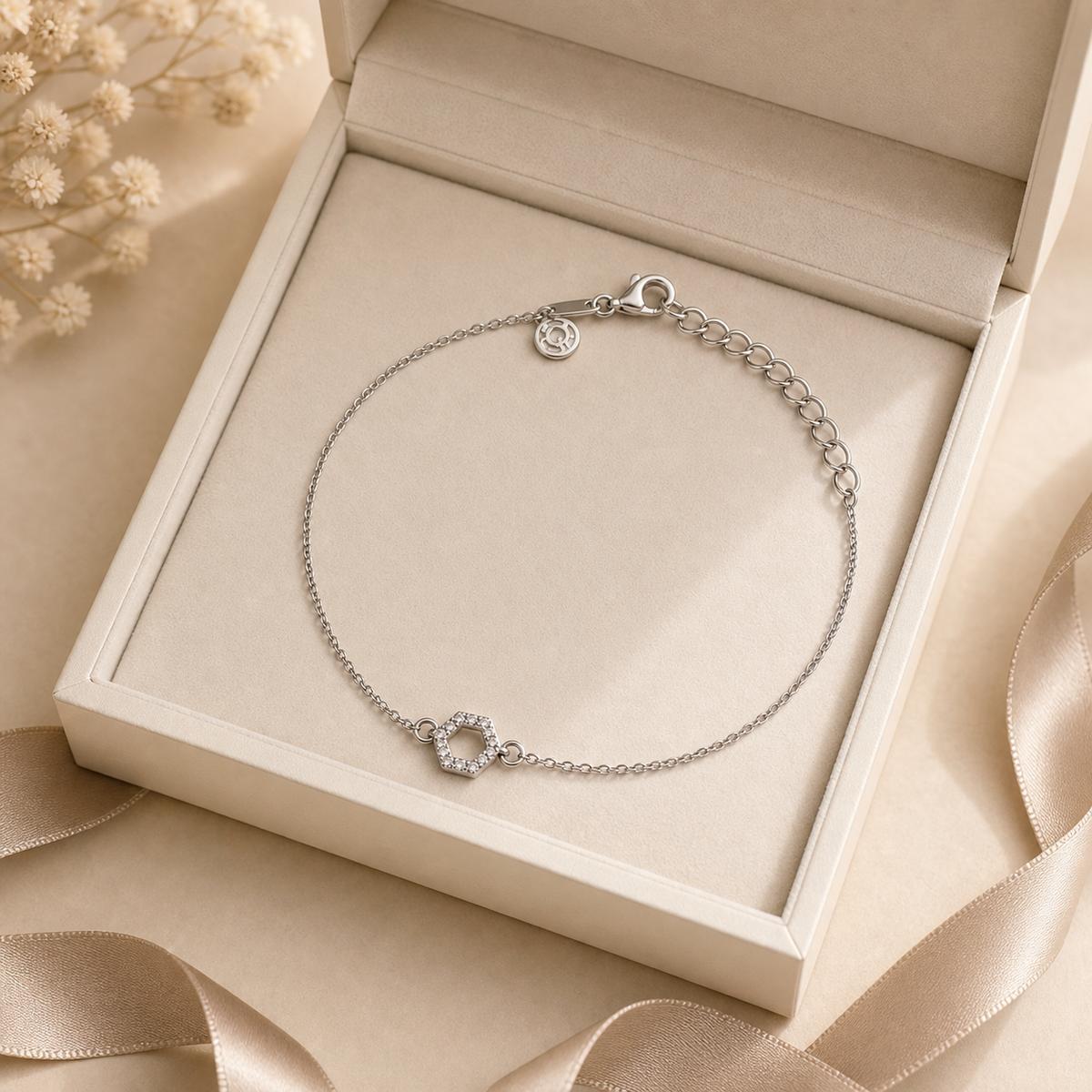 Silver Circle Halo Anklet Ratniva jewellery packaging