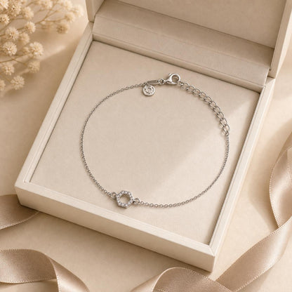 Silver Circle Halo Anklet Ratniva jewellery packaging