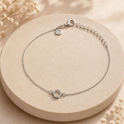 Silver Circle Halo Anklet product image 2