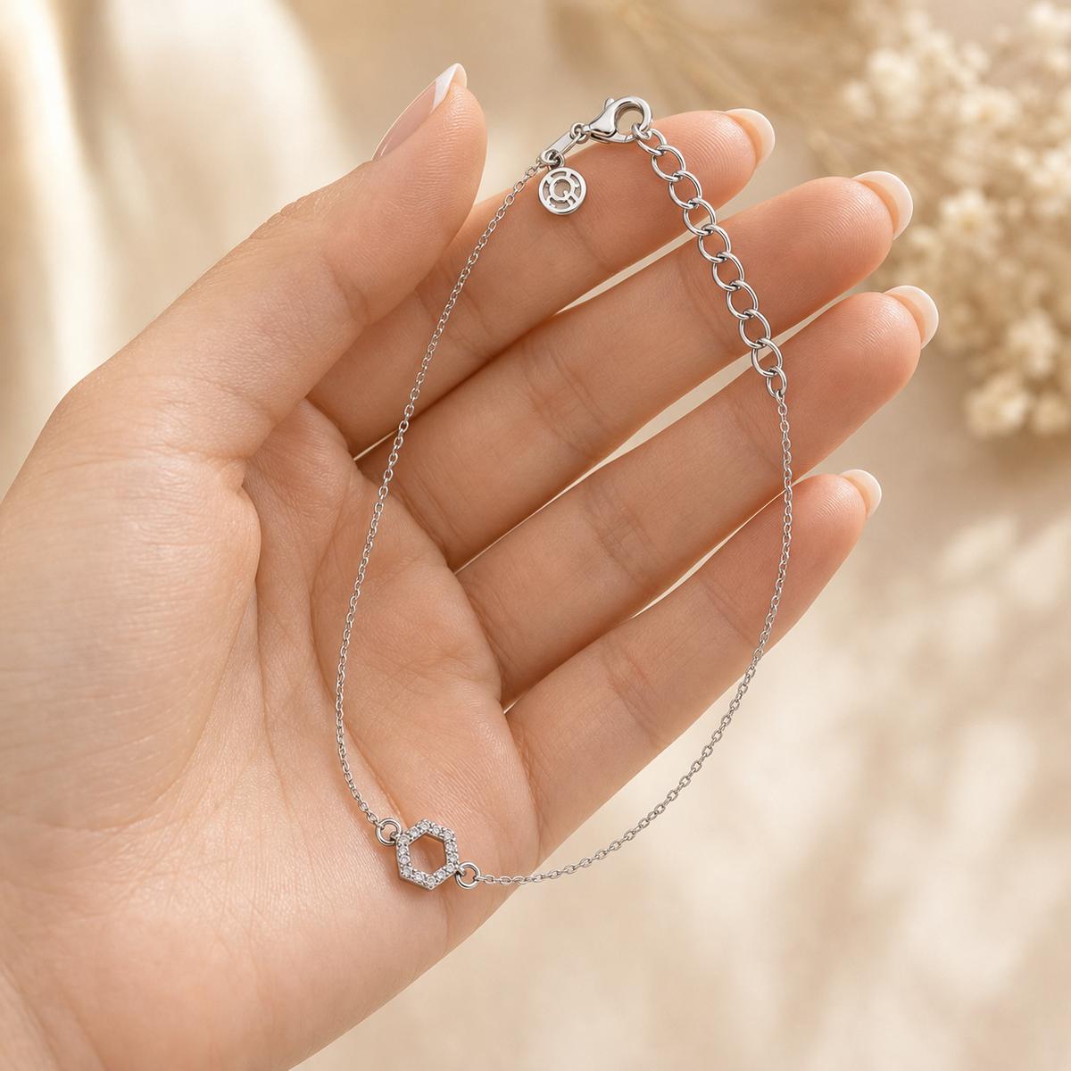 Silver Circle Halo Anklet product image 10