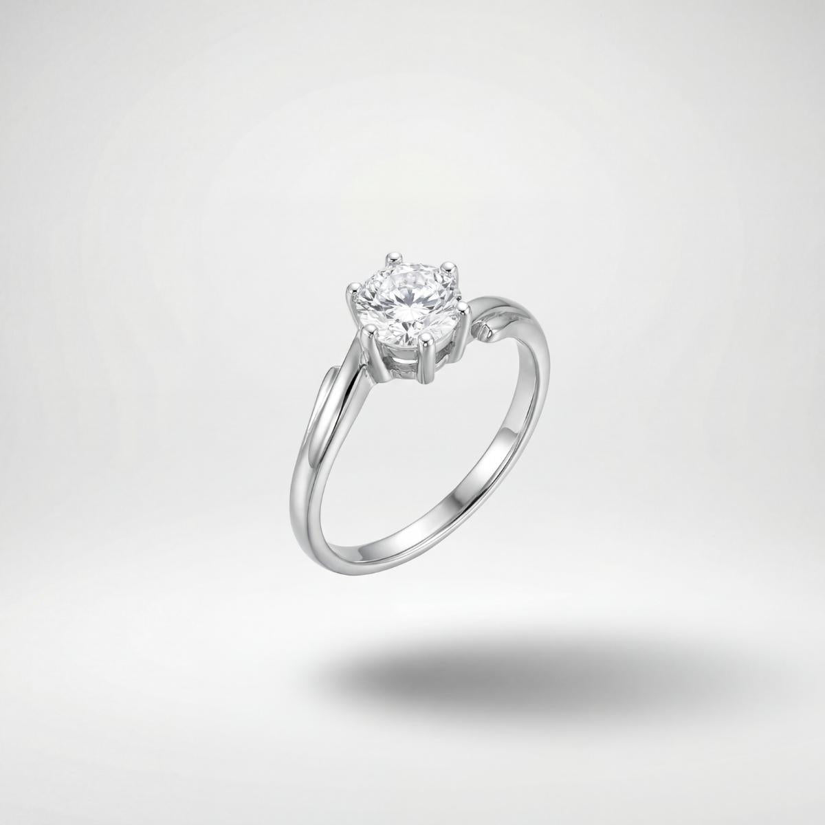 Silver Crown Solitaire Ring product image 1