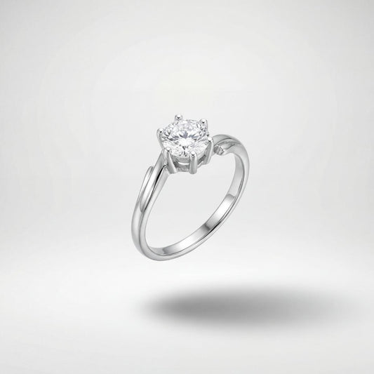 Silver Crown Solitaire Ring product image 1