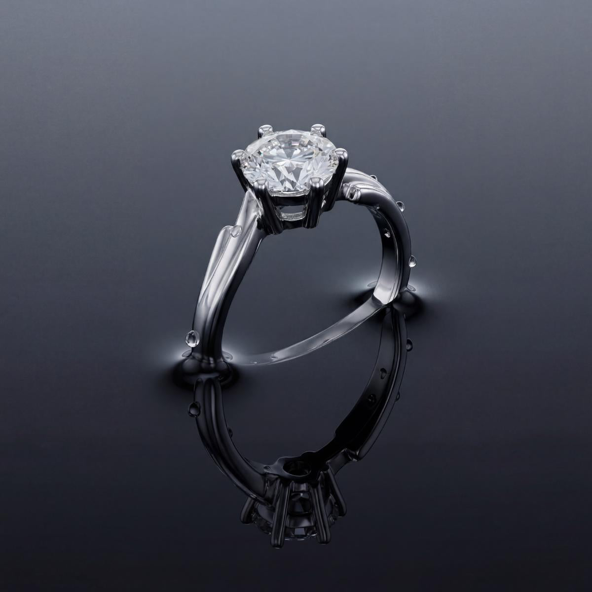 Silver Crown Solitaire Ring product image 3