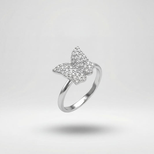 Silver Crystal Butterfly Ring product image 1