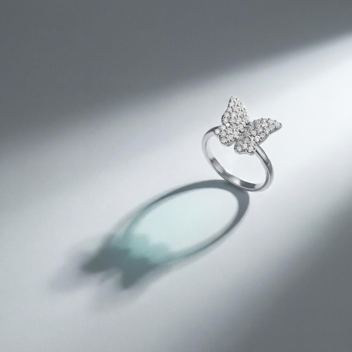 Silver Crystal Butterfly Ring product image 2