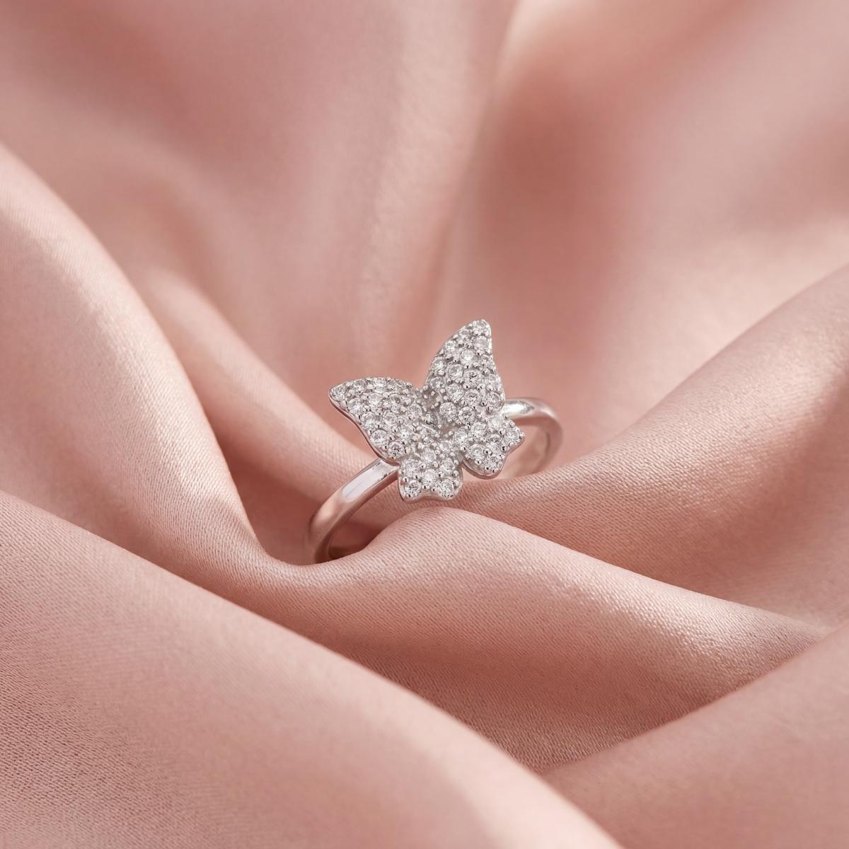 Silver Crystal Butterfly Ring product image 3