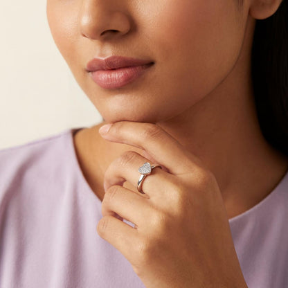Silver Adjustable Crystal Heart Ring product image 5