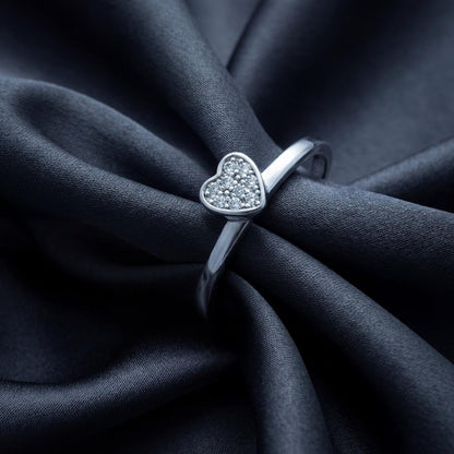 Silver Adjustable Crystal Heart Ring product image 3