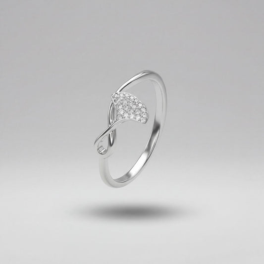 Silver Crystal Leaf Ring product image 1
