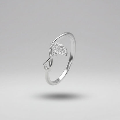 Silver Crystal Leaf Ring product image 1