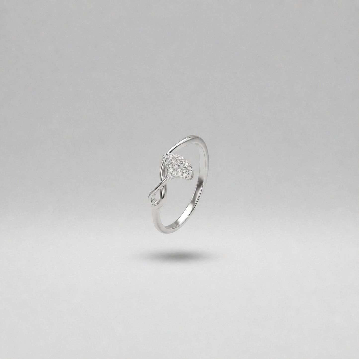 Silver Crystal Leaf Ring product image 7