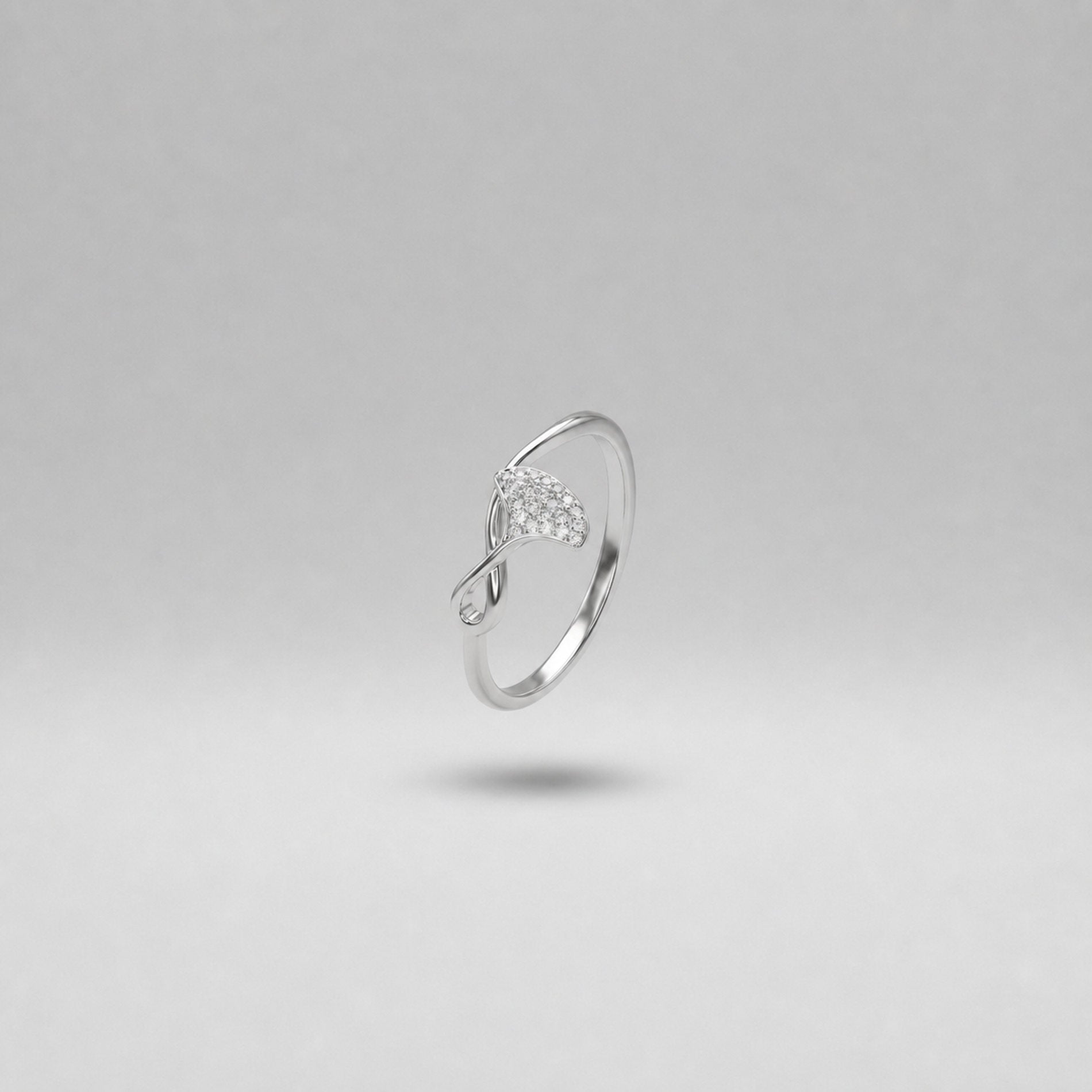 Silver Crystal Leaf Ring product image 7