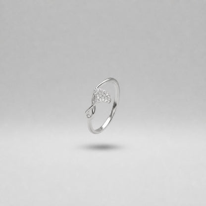 Silver Crystal Leaf Ring product image 7