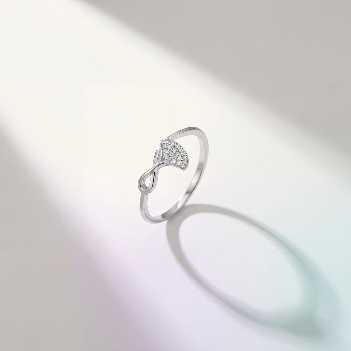 Silver Crystal Leaf Ring product image 2