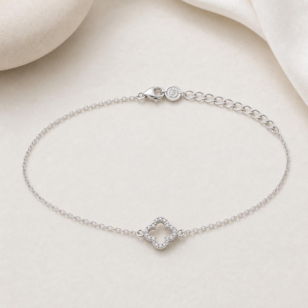 Silver Diamond Halo Anklet product image 1