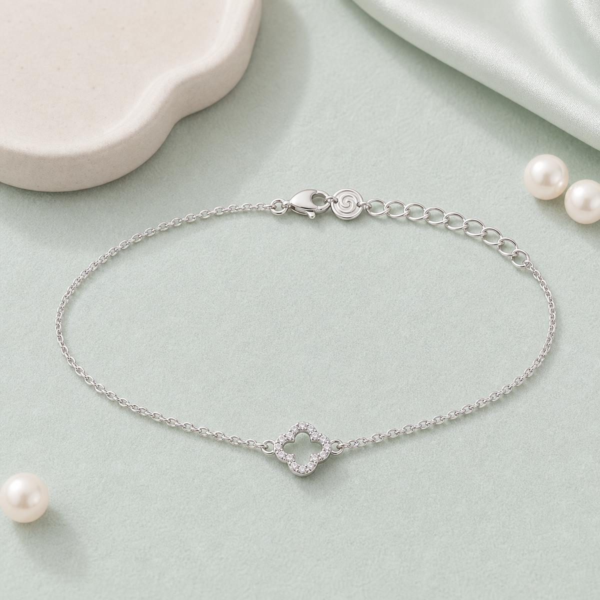 Silver Diamond Halo Anklet product image 2