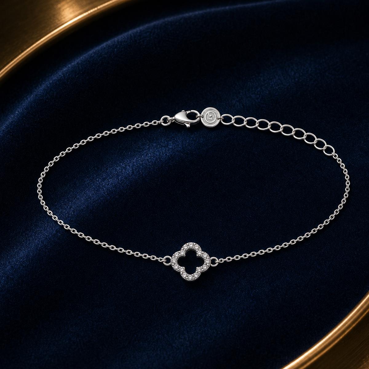 Silver Diamond Halo Anklet product image 3