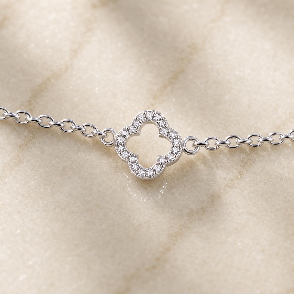 Silver Diamond Halo Anklet product image 7