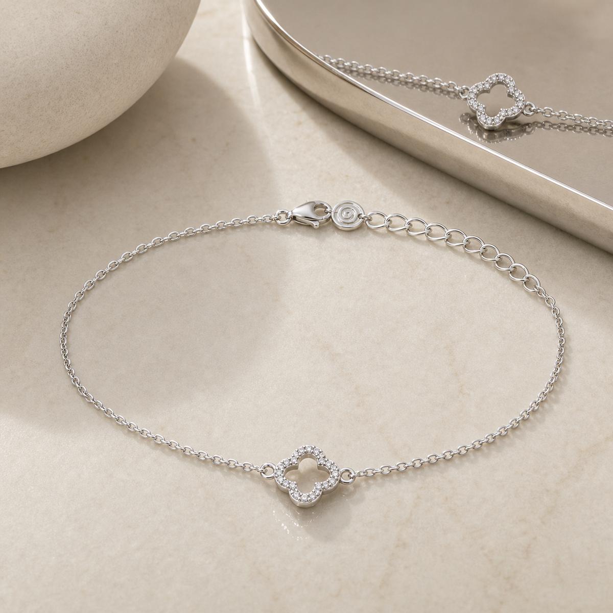 Silver Diamond Halo Anklet product image 11