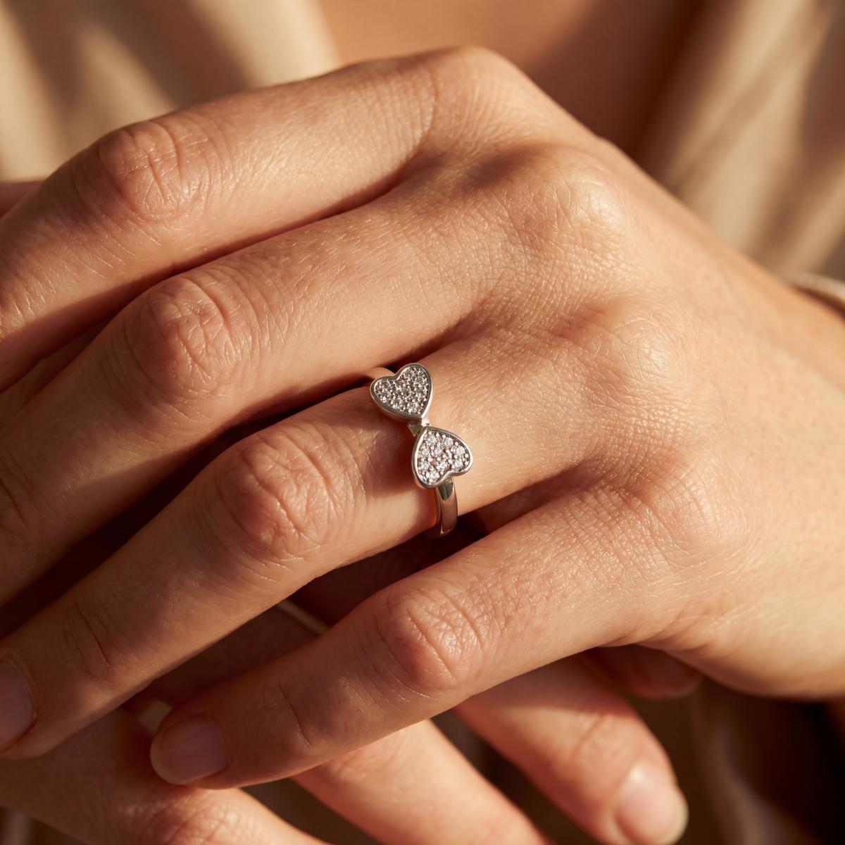Silver Adjustable Double Love Ring product image 5