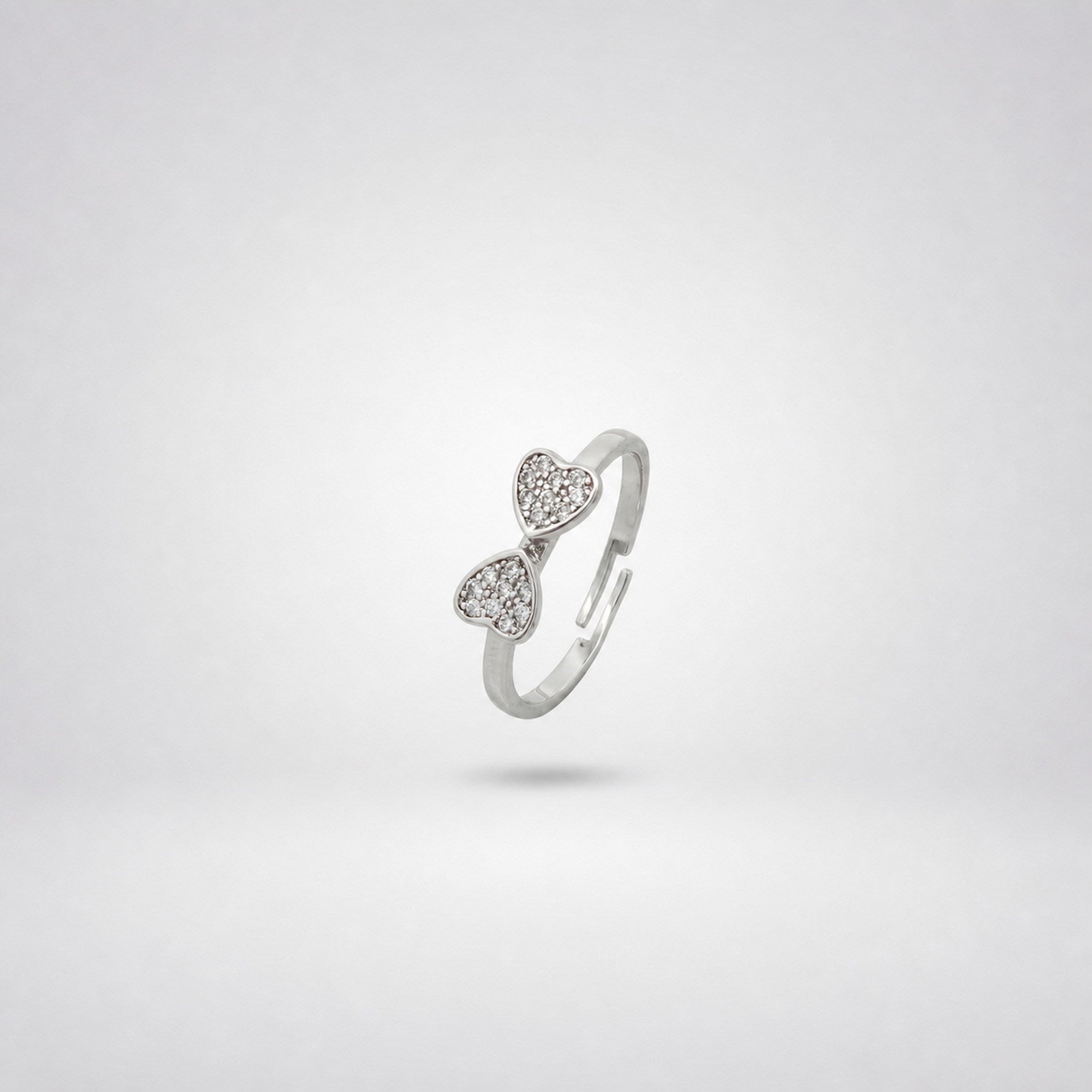 Silver Adjustable Double Love Ring product image 7