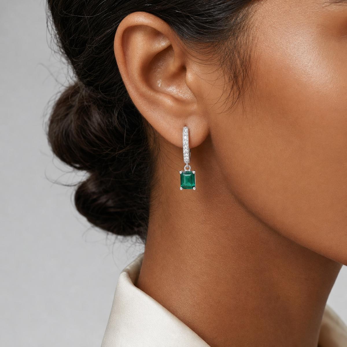Silver Emera Bar Drop Earrings product image 7