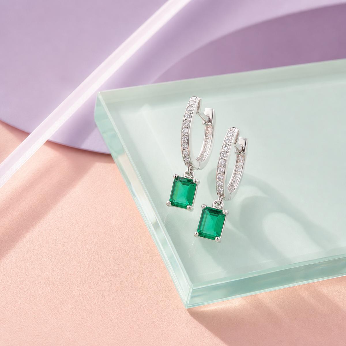 Silver Emera Bar Drop Earrings product image 5