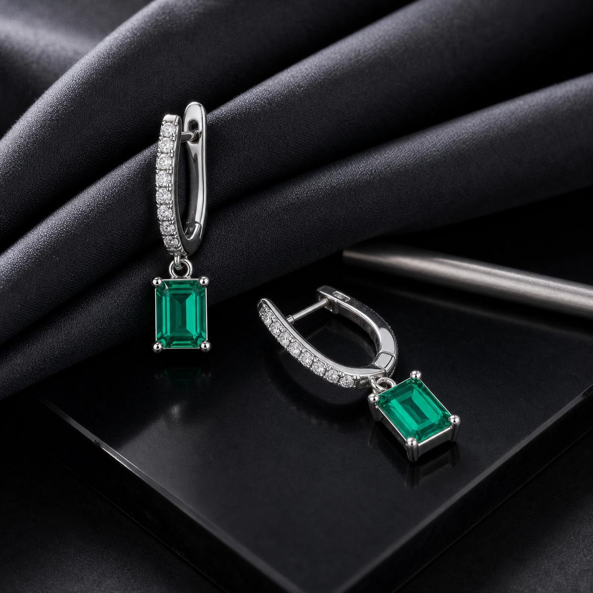 Silver Emera Bar Drop Earrings product image 6