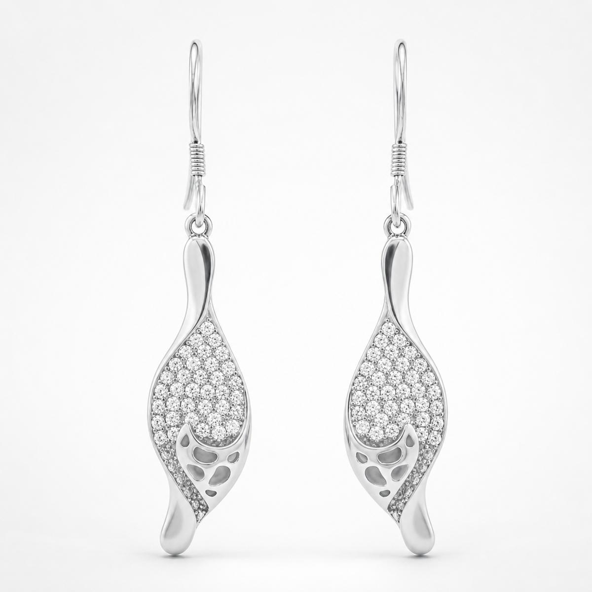 Silver Evara Filigree Leaf Earrings product image 1
