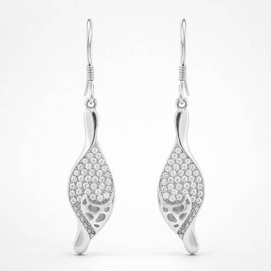 Silver Evara Filigree Leaf Earrings product image 1