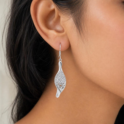 Silver Evara Filigree Leaf Earrings product image 7