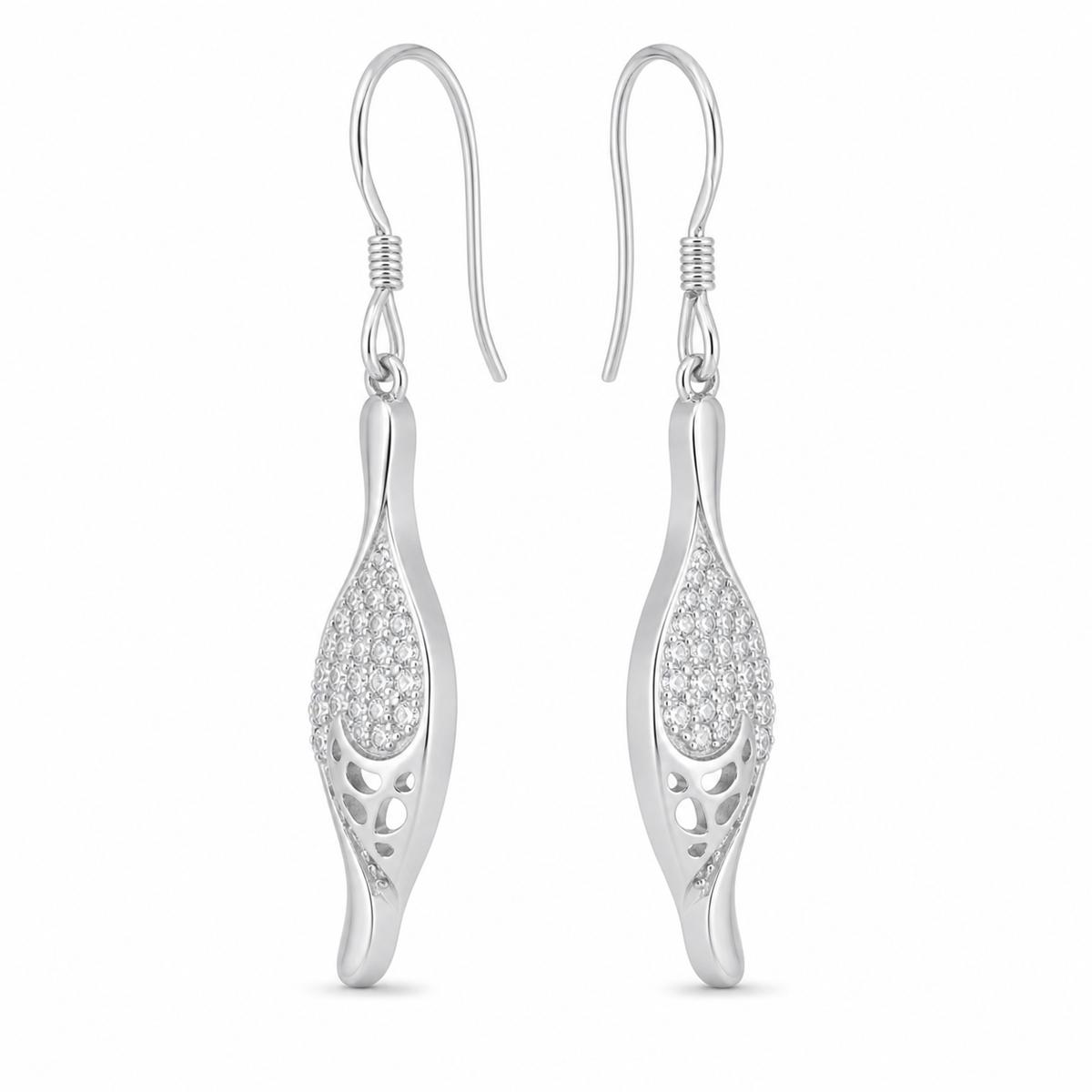 Silver Evara Filigree Leaf Earrings product image 3
