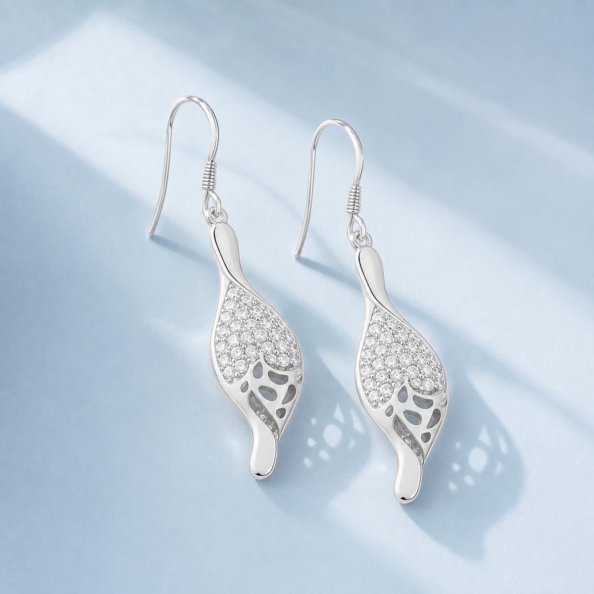Silver Evara Filigree Leaf Earrings product image 5