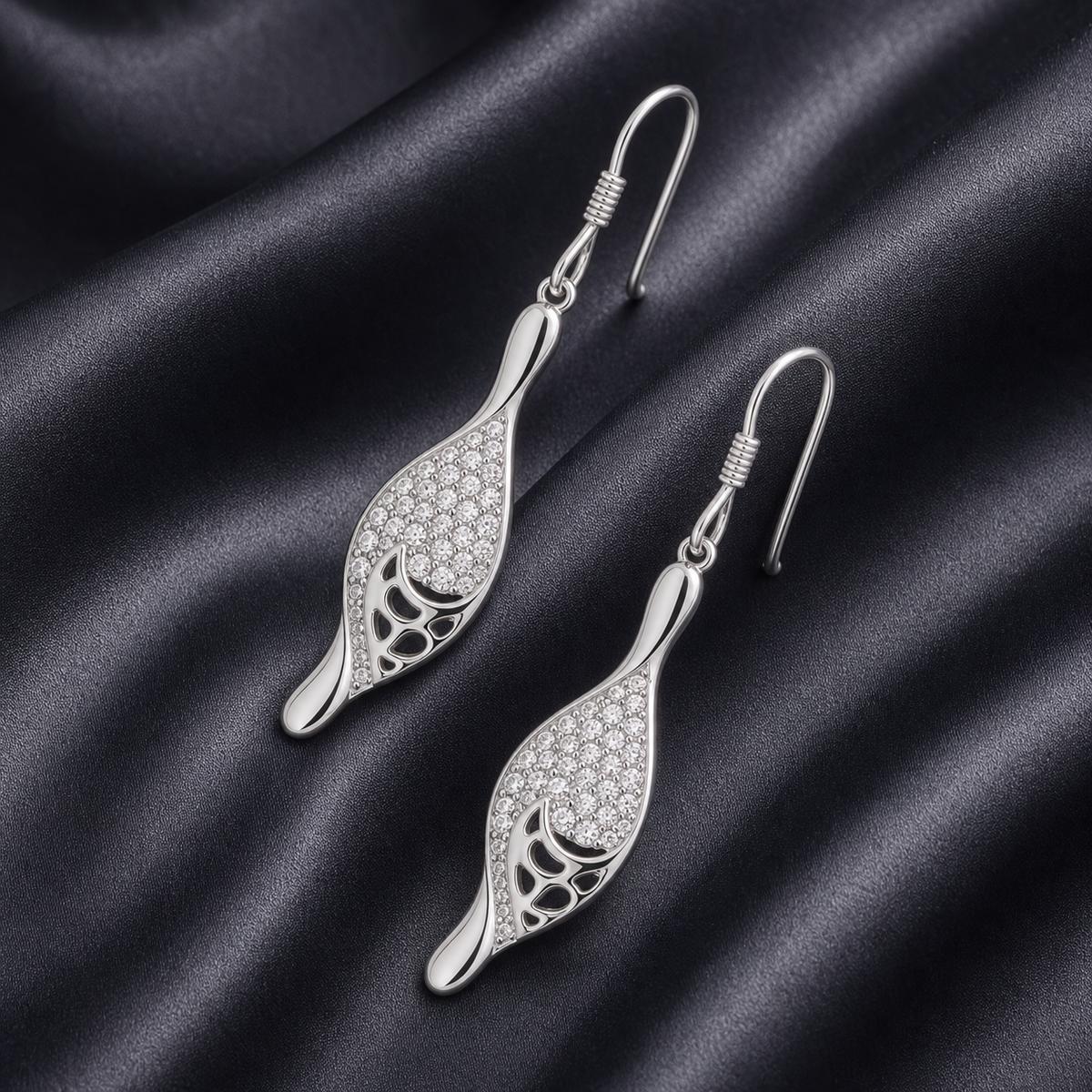 Silver Evara Filigree Leaf Earrings product image 6