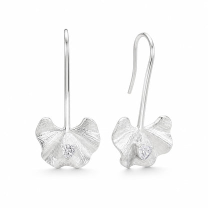 Silver Evara Flower Hook Earrings product image 1