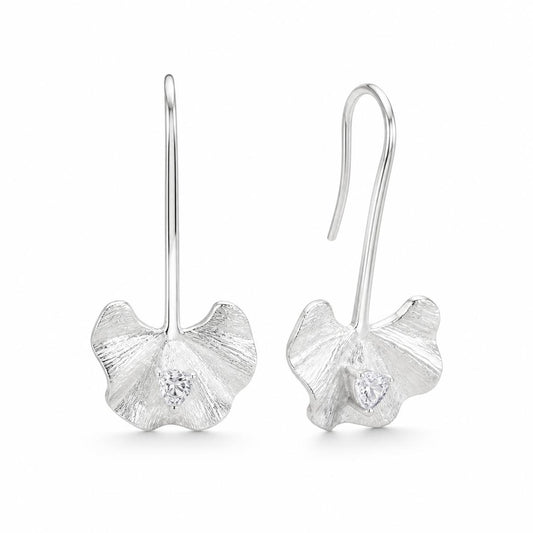 Silver Evara Flower Hook Earrings product image 1