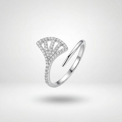 Silver Adjustable Fan Sparkle Ring product image 1