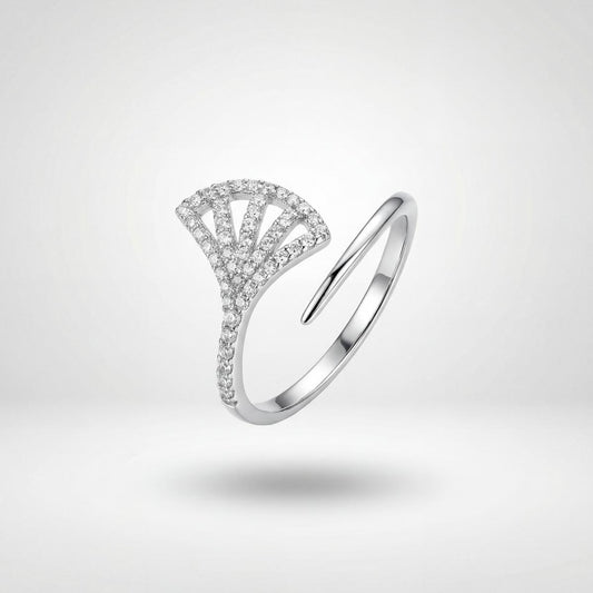 Silver Adjustable Fan Sparkle Ring product image 1