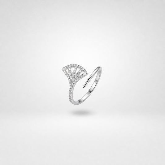 Silver Adjustable Fan Sparkle Ring product image 2