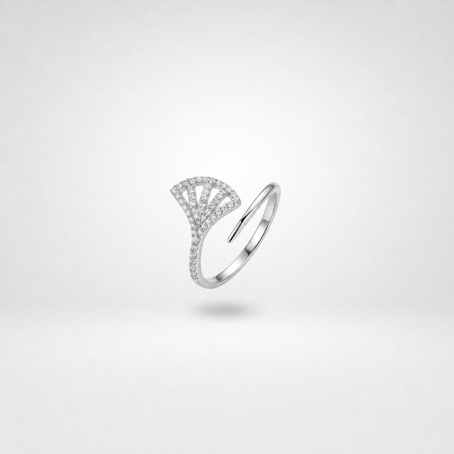 Silver Adjustable Fan Sparkle Ring product image 2
