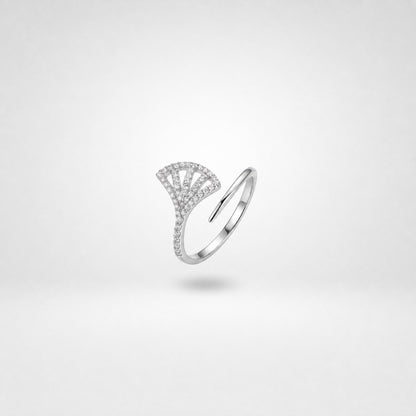 Silver Adjustable Fan Sparkle Ring product image 2