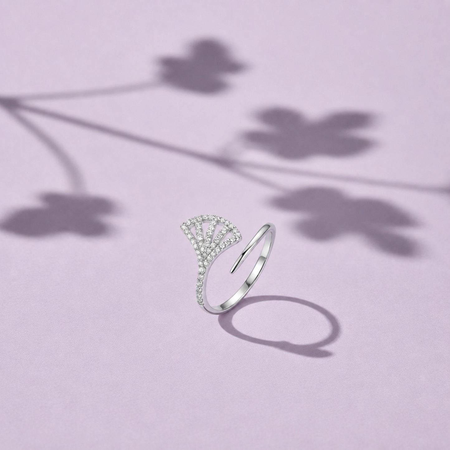 Silver Adjustable Fan Sparkle Ring product image 6
