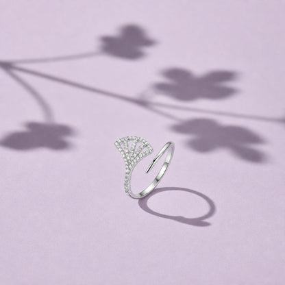 Silver Adjustable Fan Sparkle Ring product image 6