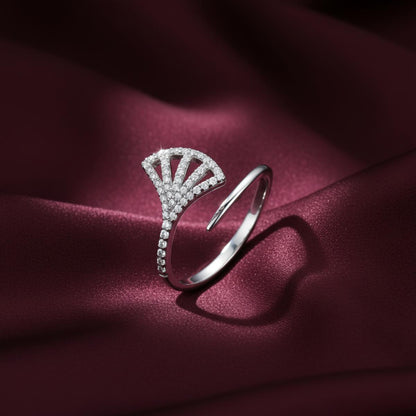 Silver Adjustable Fan Sparkle Ring product image 3