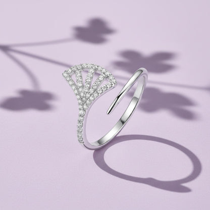 Silver Adjustable Fan Sparkle Ring product image 5
