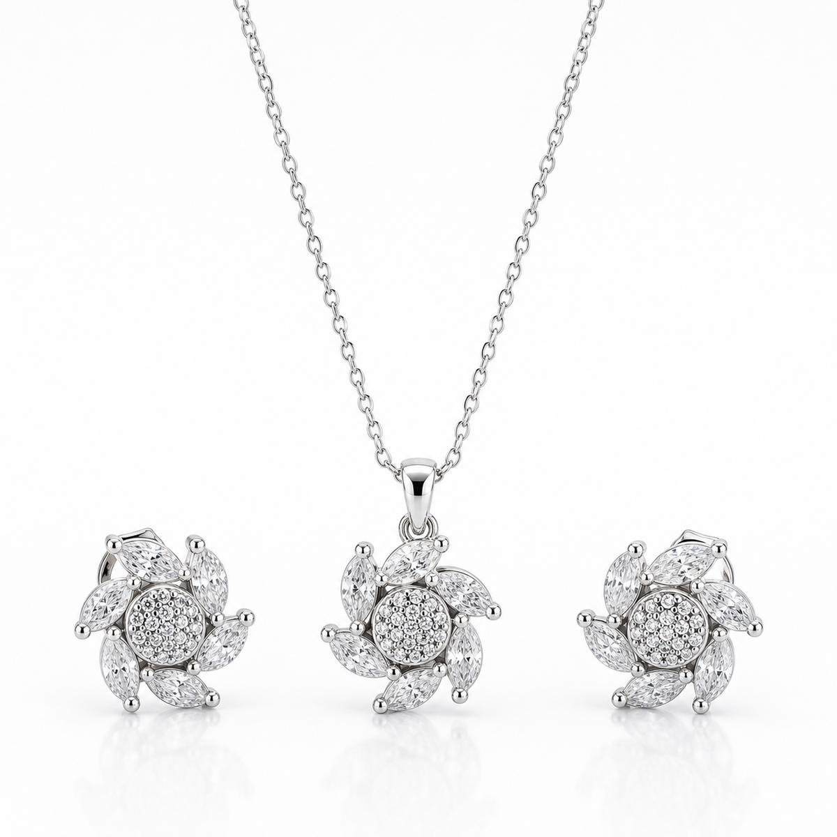 Silver Floral Swirl Jewellery Set product image 1