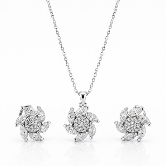 Silver Floral Swirl Jewellery Set product image 1